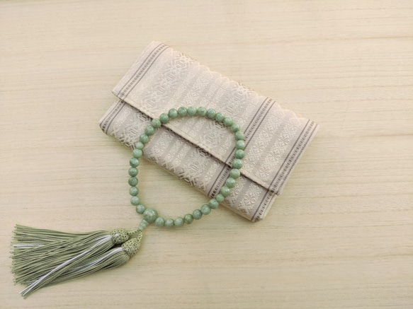 手織り博多織「お数珠入れ・懐紙入れ」シルク100％の手織りの帯地・丁寧に織り上げた帯の小物 2枚目の画像