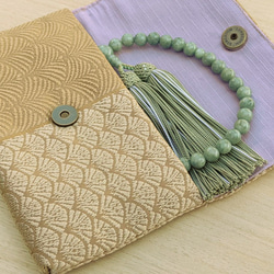 手織り博多織「お数珠入れ」シルク100％の手織りの帯地・丁寧に織り上げた帯の小物 6枚目の画像