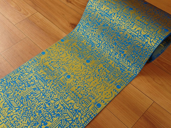手織り博多織「平袋・ポーチ」シルク100％の手織りの帯地を使って作った小物入れ 6枚目の画像