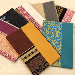 手織り博多織「平袋・ポーチ」シルク100％の手織りの帯地を使って作った小物入れ 8枚目の画像