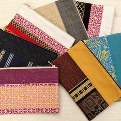 手織り博多織「365日の幸せ」平袋・シルク100％の手織りの帯地を使って作った小物入れ 7枚目の画像