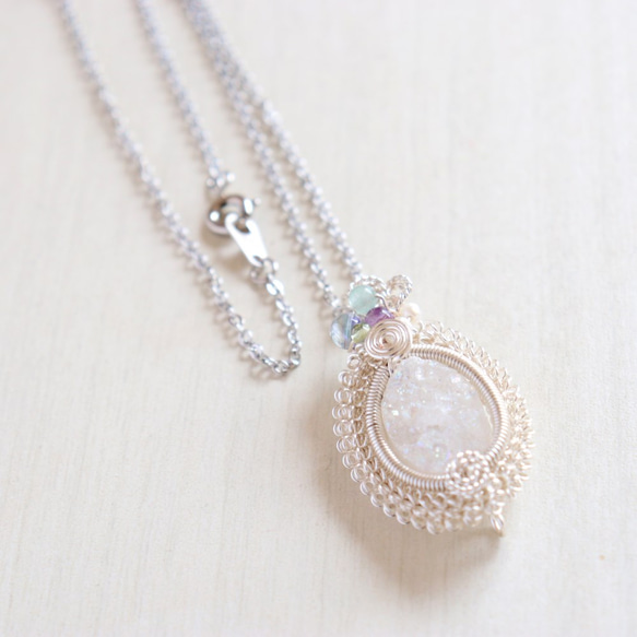 Druzy-quartz necklace 第2張的照片