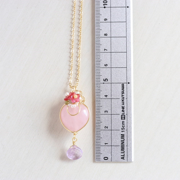 Rose Quartz necklace 第3張的照片