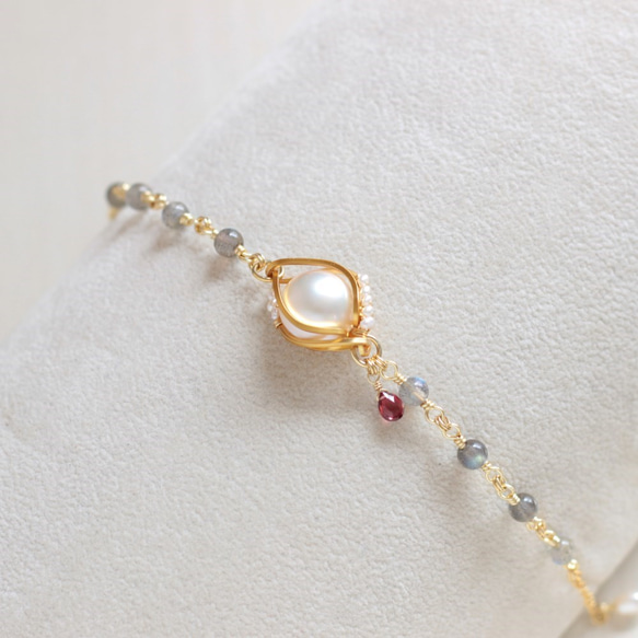 Mabepearl & Labradorite bracelet 第2張的照片