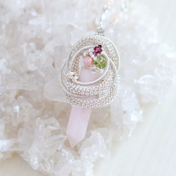 Rose-Quartz × Rhodolite-garnet necklace 第1張的照片