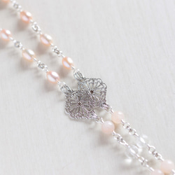 Rose-Quartz × Rhodolite-garnet necklace 第3張的照片