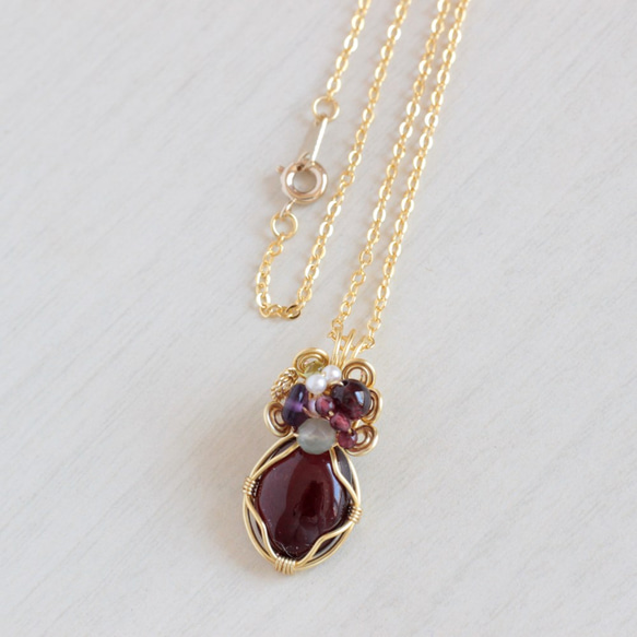 Orange-Garnet necklace 第2張的照片