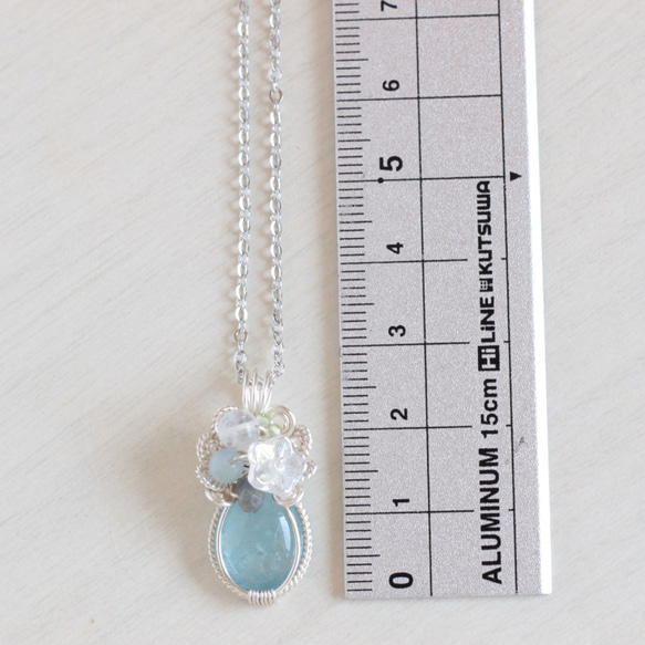 Aquamarine necklace 第3張的照片