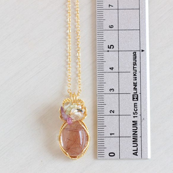 Rutilelated-quartz necklace 第3張的照片