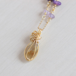 Rutilelated-quartz necklace 第4張的照片