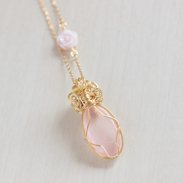 Rose-Quartz necklace 第4張的照片