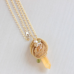 Aragonite×peridot necklace 第2張的照片