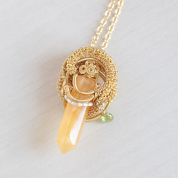 Aragonite×peridot necklace 第4張的照片