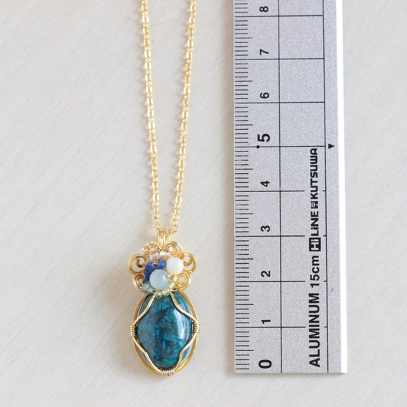 Chrysocolla necklace 第3張的照片