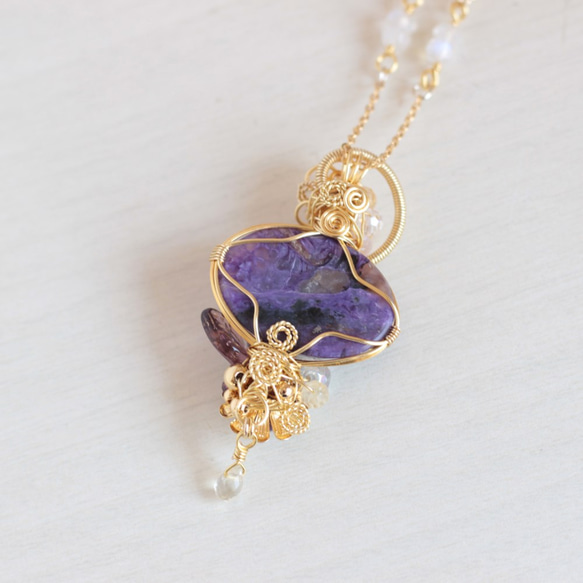 Charoite necklace 第4張的照片