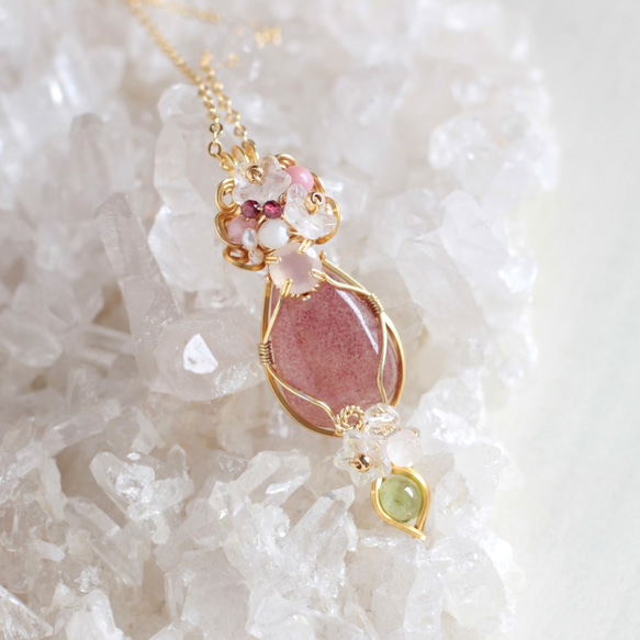 Strawberry-quartz necklace 第1張的照片