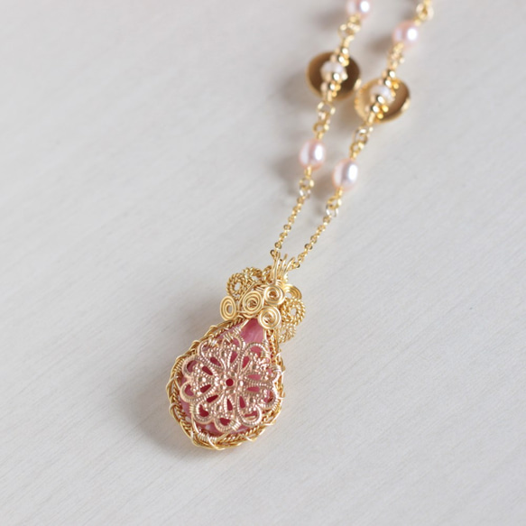 Rhodochrosite(Incarose) necklace 第5張的照片