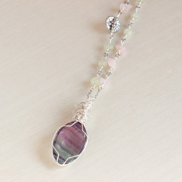 Fluorite necklace 第4張的照片