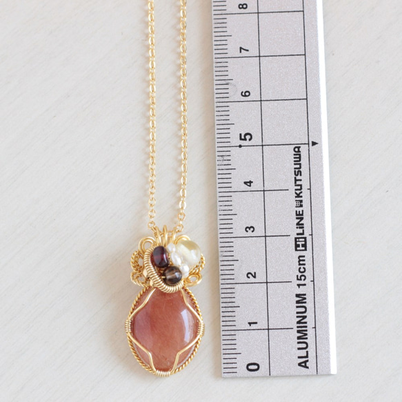 Red-Rutilelated quartz necklace 第3張的照片