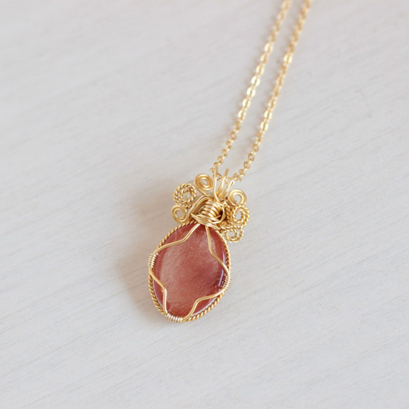 Red-Rutilelated quartz necklace 第4張的照片