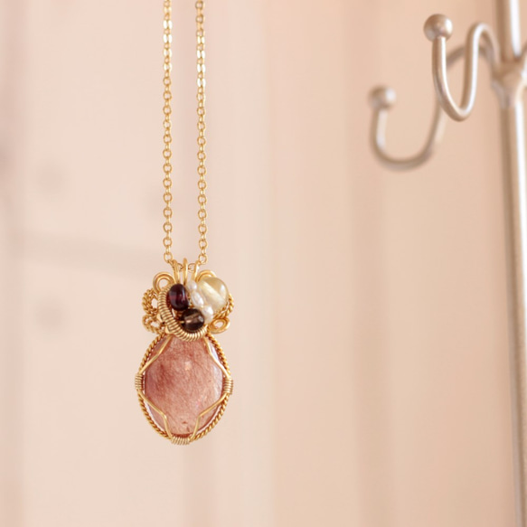 Red-Rutilelated quartz necklace 第5張的照片