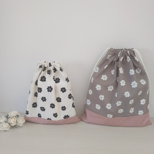 れんれん様 確認用 いちご ピンク チェック 着替え袋 35×40 入園入学