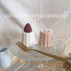 strawberrycannelé & cannelé  set♡韓国キャンドル ソイキャンドル 1枚目の画像