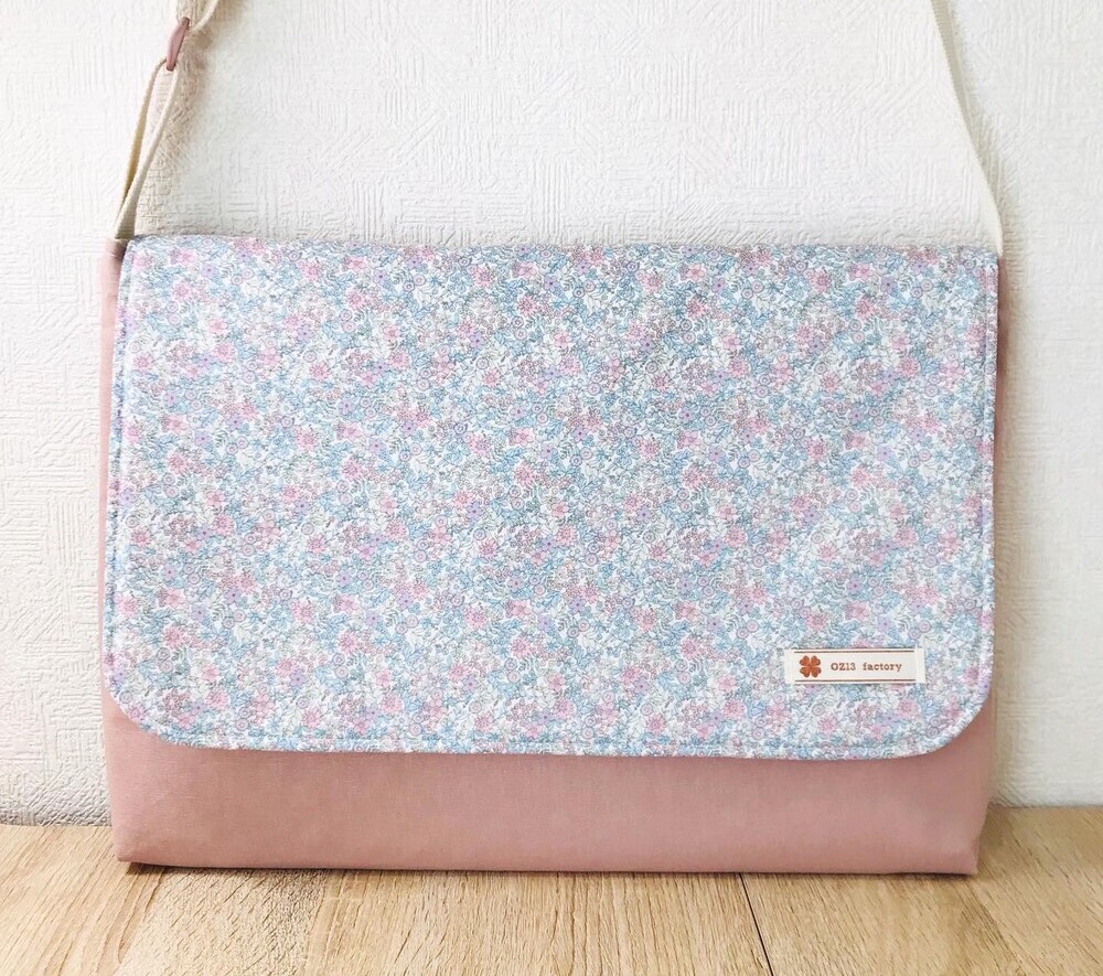 図書袋　タイニーフラワー×ローズ