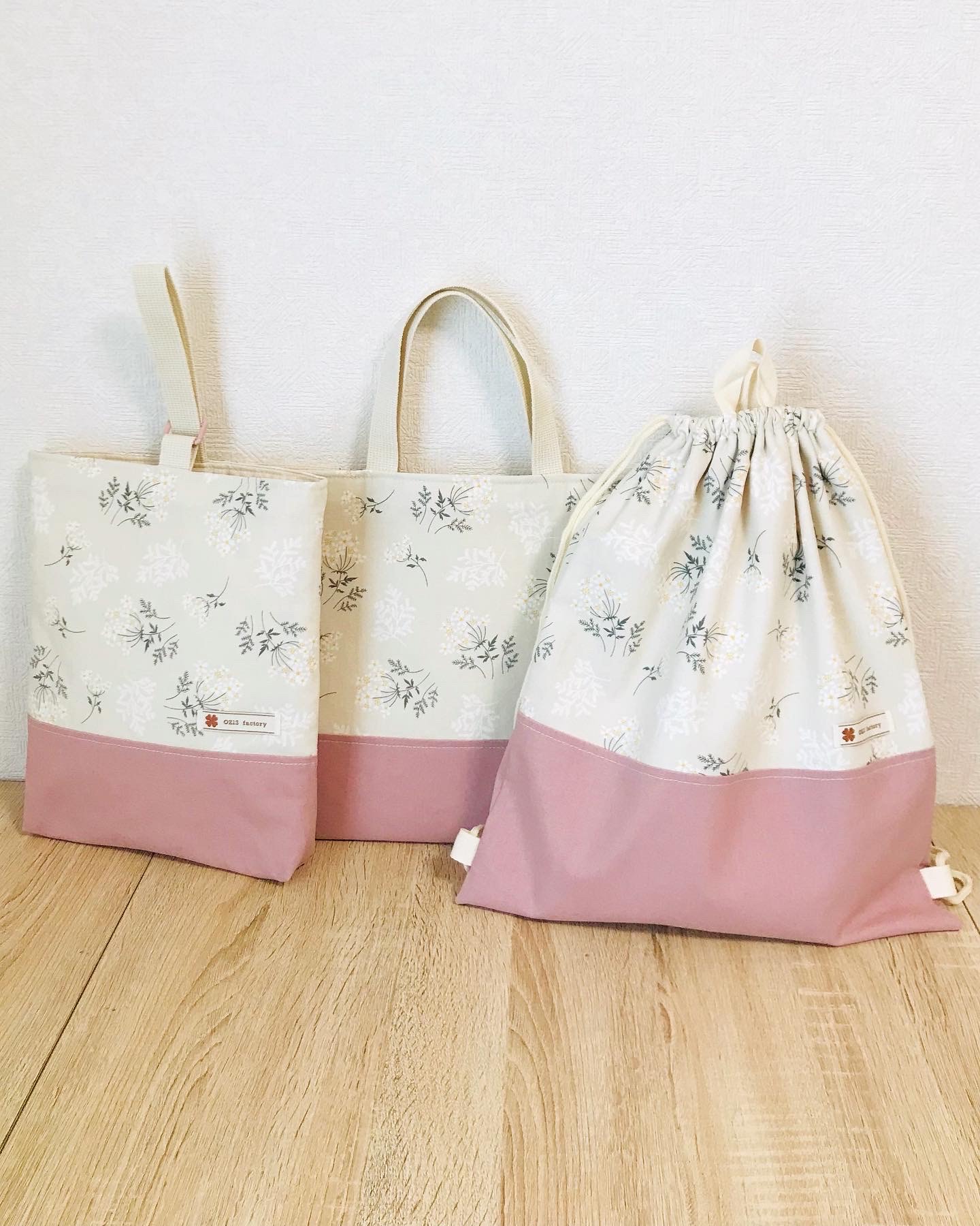 レースフラワー×ローズ　通園通学3点セット