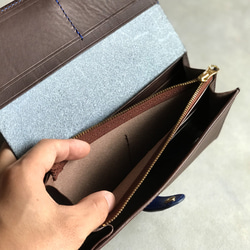 イタリアンレザーの長財布～パルマ(ブルー)～ 4枚目の画像