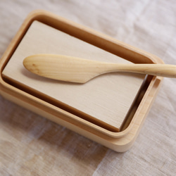 木のバターケース(メープル材・バターナイフ付き) 7枚目の画像