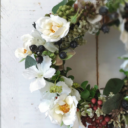 Natural garden wreath　<可憐なオールドローズ> 2枚目の画像