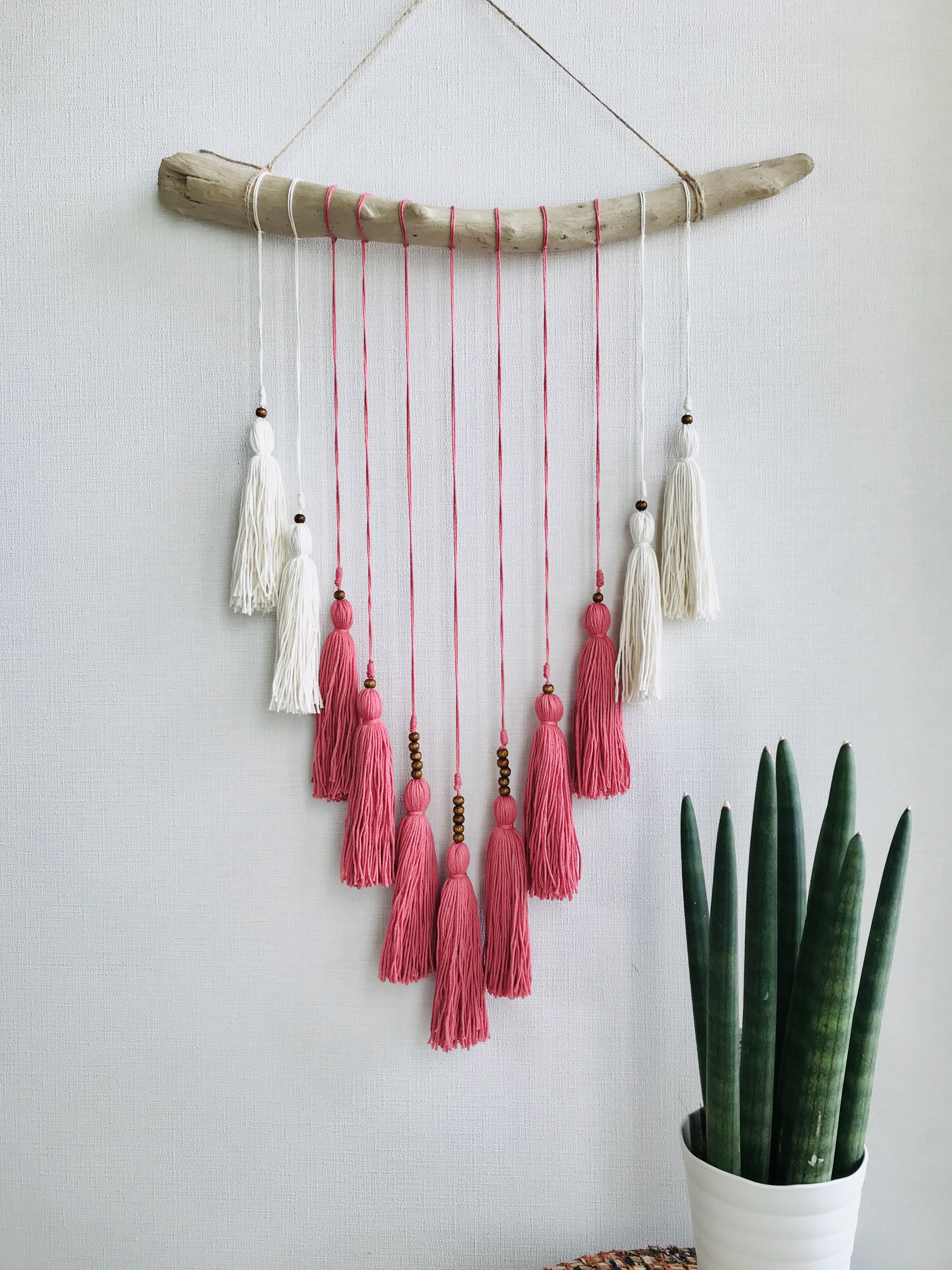 [流木タペストリー] Pink×White