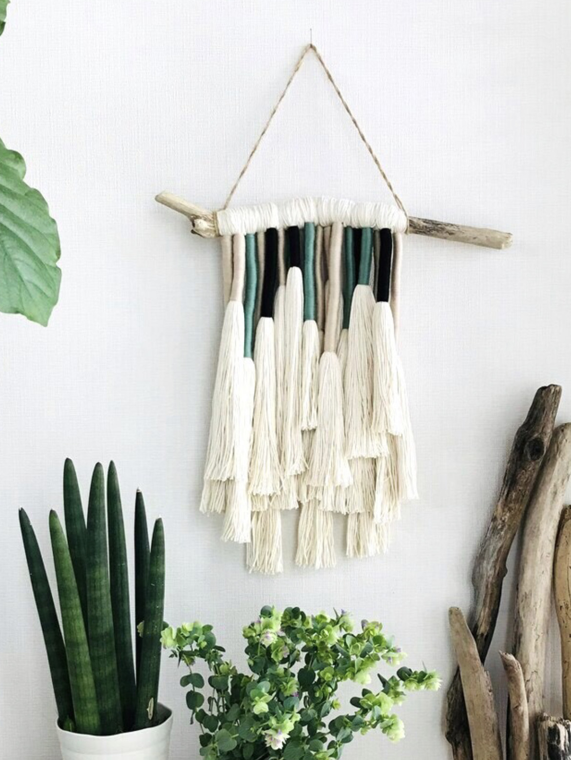 流木タペストリー【ナチュラル×Pointカラー】