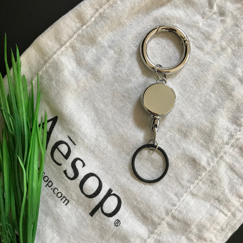 ★オーダー専用★携帯ハンドウォッシュ用　タッセル付きリールキーホルダー★ ☆オーダー専用☆携帯ハンドウォッシュ用 タッセル付きリール