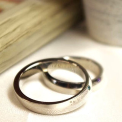 〈北欧スタイルの結婚指輪〉数量限定 誕生石ペアリングセット お肌に優しいステンレス316L 〈2本セット〉 2枚目の画像