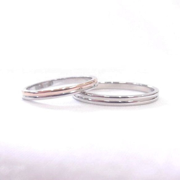 〈北欧スタイルの結婚指輪〉鏡面仕上げ ステンレス316L 指輪  刻印 メッセージを〈2本セット価格〉 2枚目の画像