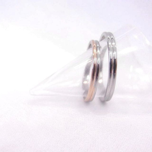 〈北欧スタイルの結婚指輪〉鏡面仕上げ ステンレス316L 指輪  刻印 メッセージを〈2本セット価格〉 3枚目の画像