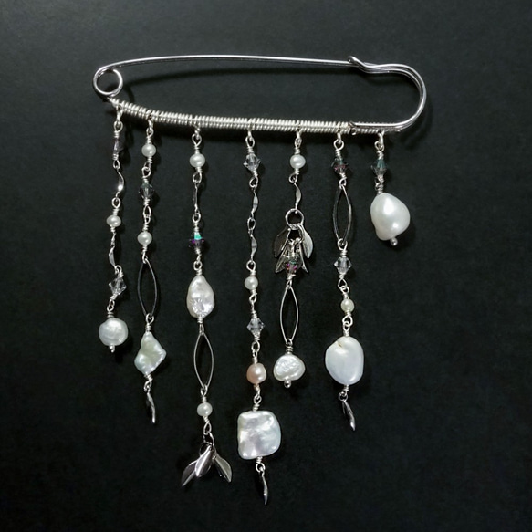 [K-order items]設置天然珍珠的配件/裝飾梳子，長別針，可在降低鳥居和稻荷的兩種情況下使用 第4張的照片