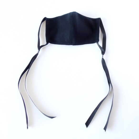 耳が痛くない おしゃれマスク/形がキレイで通気性・抗菌・消臭に優れた竹繊維と綿100％ニット製/ノーズワイヤー入/黒 3枚目の画像