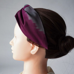 套裝/ Meisen交叉頭巾和髮帶/使用和服面料（純真絲）建議用於鏈接協調 第4張的照片