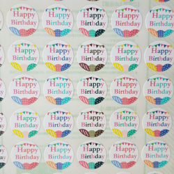 お誕生日おめでとう　ハッピーバースディ　キャンディーカラーのガーランド　48枚セット 4枚目の画像
