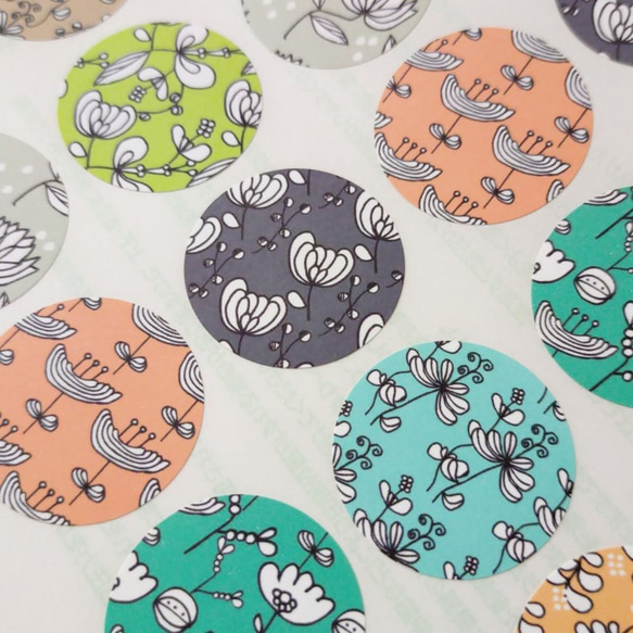 ラッピングシール おしゃれで可愛いボタニカルデザイン 48枚セット