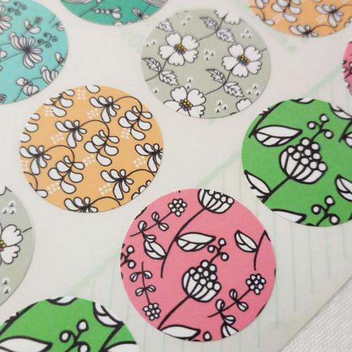 ラッピングシール おしゃれで可愛いボタニカルデザイン 48枚セット