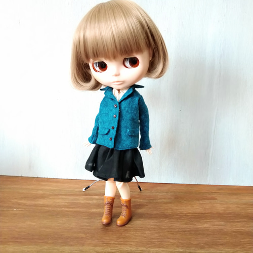99※ブライスアウトフィット※1/6ドール※冬服※青のあったかコート