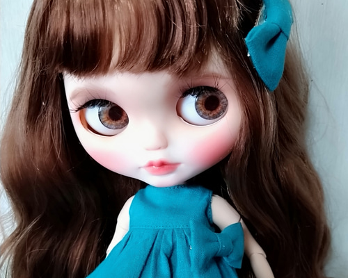 222.※ブルーのキャミソールドレス※ブライスアウトフィット※1/6ドール服