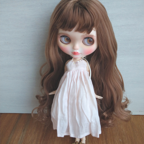 ピンクのガーゼのキャミワンピース※ブライスアウトフィット※1/6ドール 