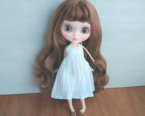 783【momokoDOLL ワンピース】白のガーゼのキャミワンピ 783【momokoDOLL ワンピース】白のガーゼのキャミワンピ