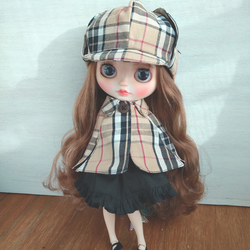 476.※単品※チェック柄の探偵帽子※ブライスアウトフィット その他人形