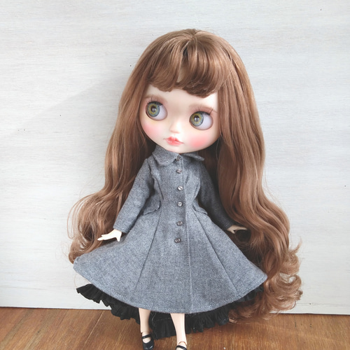 488.※冬服※グレーのフレアロングコート※ブライスアウトフィット